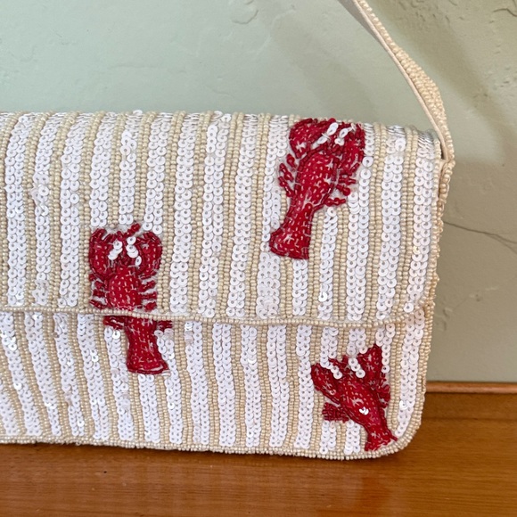 NWT Embroidered  and Beaded Lobster Bag